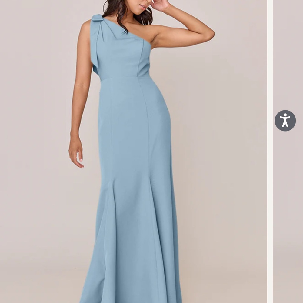 Revelry Rowan Crepe Bridesmaids Dress in French Blue